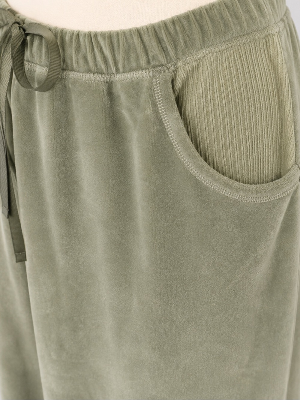 J. Jill Sage Green Velour Drawstring Maxi Skirt - Picture 5 of 9